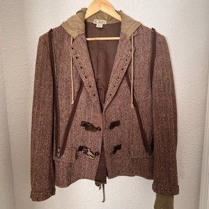 Vintage Lace Up Wool Jacket